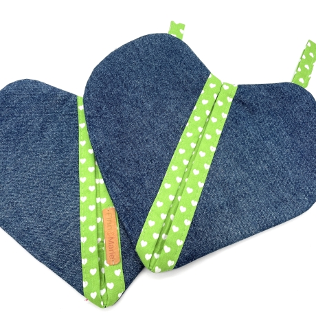 Herz Topflappen Set, Topflappen, recycelt