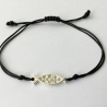 Armband Fisch Ichthys 925 Silber Makramee