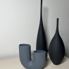 Moderne Vase schwarz Minimalismus Stil Decor Keramik  Ornamente 