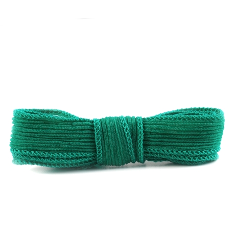 Seidenband Crinkle Crêpe Grün Seide handgenäht/-gefärbt
