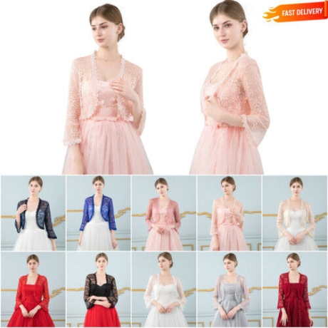 Festliches offenes Bolero-Jäckchen Seide-Chiffon, 3/4 Ärmel