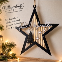 Weihnachtsstern z. Aufhängen, 3D-Druck Deko Tannenbaum Schriftzug