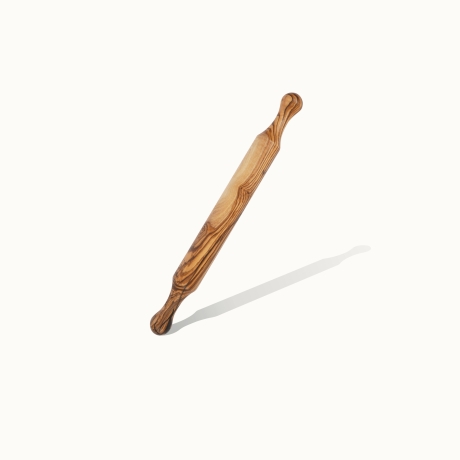Handgefertigtes Olivenholz-Nudelholz mit ergonomischen Griffen