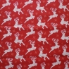 Nordic Holiday white reindeer on red 