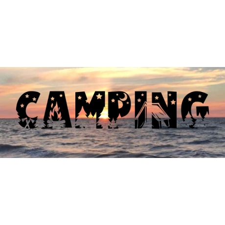 Aufkleber Wort Camping
