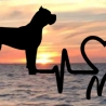Aufkleber Herzlinie Heartbeat Hund Cane Corso