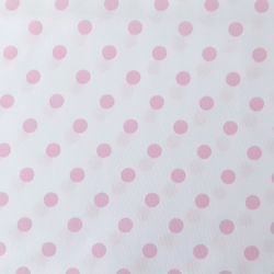 Druckstoff Capri Punkte weiß/rosa
