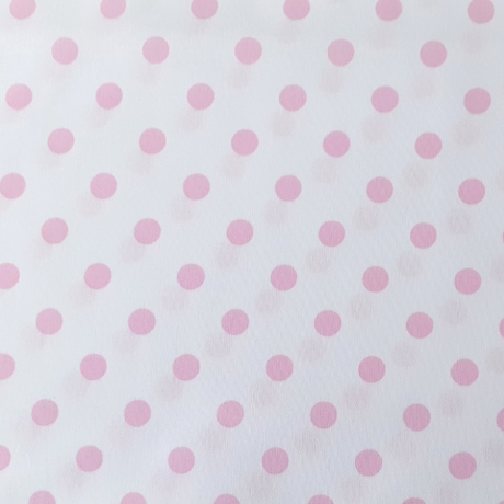 Druckstoff Capri Punkte weiß/rosa