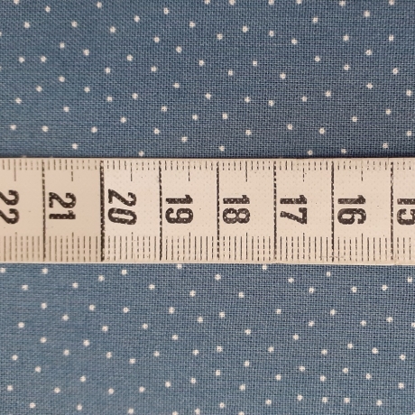 Druckstoff Capri Mini Dots jeansblau/weiß