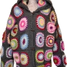 Cardigan, Granny-Square-Cardigan, Hoody,Boho-Cardigan-Damenjacke