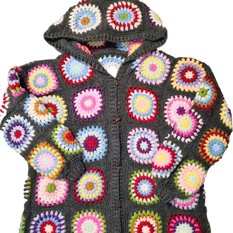 Cardigan, Granny-Square-Cardigan, Hoody,Boho-Cardigan-Damenjacke