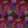 Viskose CARLA rot schwarz lila pink Blumen Flora Viscose-Webware