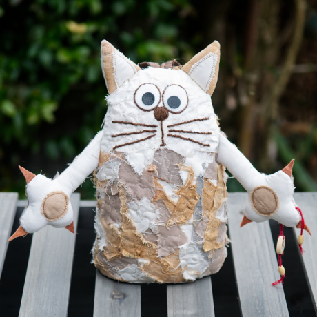 UPCYCLING Türstopper Katze mit Trageschlaufe