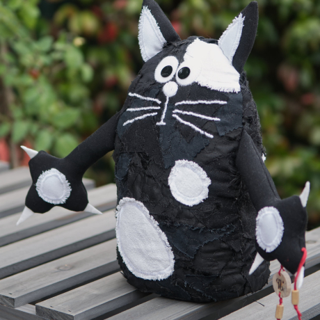 UPCYCLING Türstopper Katze mit Trageschlaufe