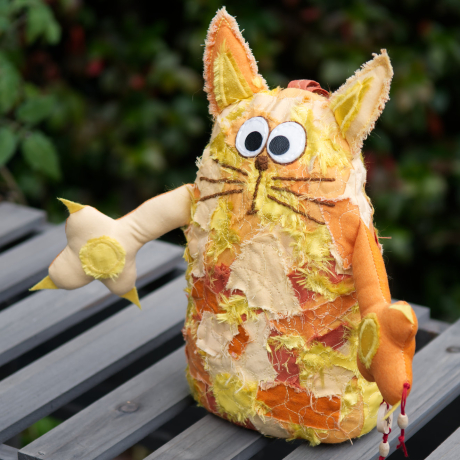 UPCYCLING Türstopper Katze mit Trageschlaufe
