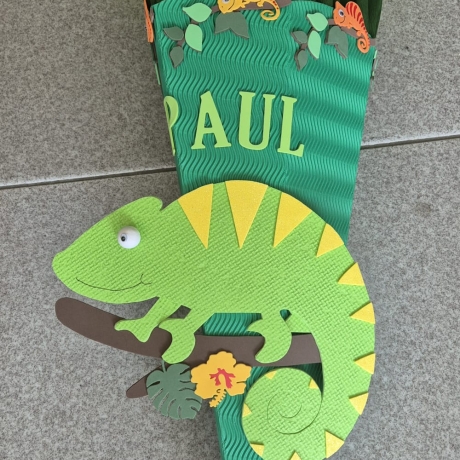 Chamäleon Schultüte personalisierbar 68cm oder 85cm