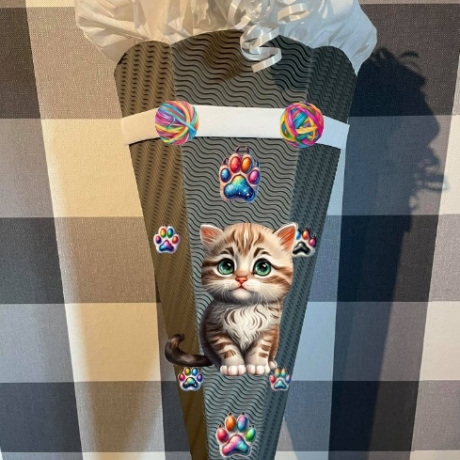 Schultüte Bastelset Katze Charlie verschiedene Farben