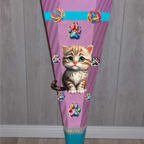 Schultüte Bastelset Katze Charlie verschiedene Farben