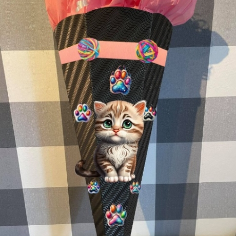 Schultüte Bastelset Katze Charlie verschiedene Farben