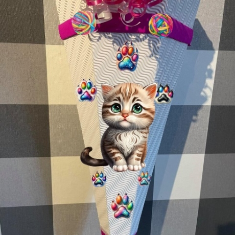 Schultüte Bastelset Katze Charlie verschiedene Farben