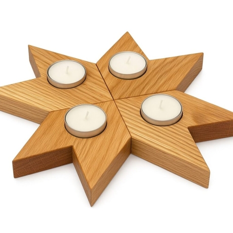 Adventskerzenhalter „Chevron-Stern“ Adventskranz rustikal