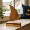 Segelschiffchen aus Eichenholz, Deko, Holzdeko, nordisch, maritim