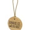 Holzschild „Zuhause ist, wo du bist.“ – aus Eiche mit Hanftau