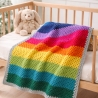 Regenbogen Babydecke gehäkelt – 100% Baumwolle – 65x83 cm 