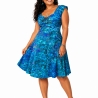 Blaues Boho-Kleid mit Batik-Design