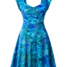 Blaues Boho-Kleid mit Batik-Design