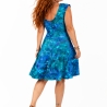 Blaues Boho-Kleid mit Batik-Design
