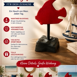 Fisch auf dem Felsen Maritim – Individuelle PLA-Dekofigur 