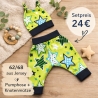 Geschenk zur Geburt Babyset grün blau Sterne Hose & Mütze 62/68