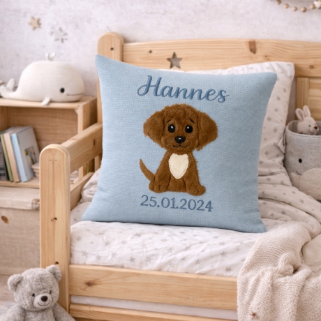 Persoanlisierte Nameskissen mit Hund