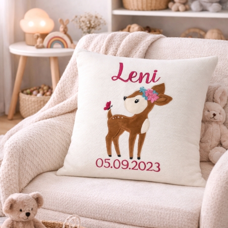 Persoanlisierte Nameskissen mit Rehkitz