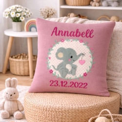 Persoanlisierte Nameskissen mit Maus mit Herz