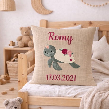 Persoanlisierte Nameskissen mit Schildkröte