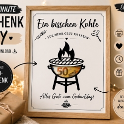Geburtstagskarte Geldgeschenk – Digitaler Download,Grill Geschenk