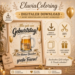 Geldgeschenk Bier Geburtstag Vorlage druckbar DIY Geschenk