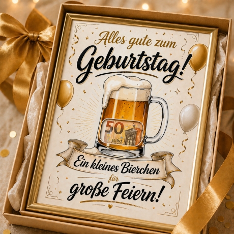 Geldgeschenk Bier Geburtstag Vorlage druckbar DIY Geschenk