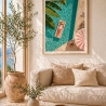 Sommer Pool Poster, Mediterrane Wandkunst, Strand Deko- 12 Größen