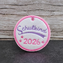 Schultütenanhänger 2026 | Schulkind Glitzer Anhänger