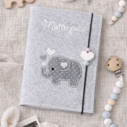 Mutterpasshülle Elefant dunkelgrau