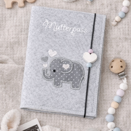 Mutterpasshülle Elefant dunkelgrau