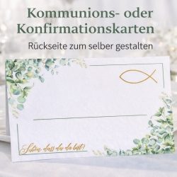 Tischkarte personalisierbar für Kommunion/Konfirmation|Namenskart