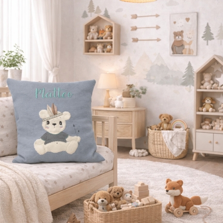 Persoanlisierte Nameskissen mit Indianerbär