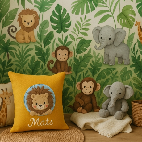 Persoanlisierte Nameskissen mit Löwe