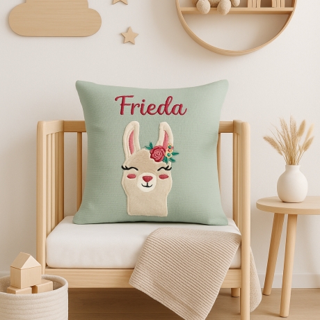 Persoanlisierte Nameskissen mit Lama