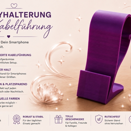 Handyhalterung mit Herz – Individuelles Design & Lademöglichkeit