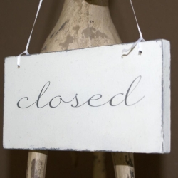 Wendeschild open / closed Shabby Chic